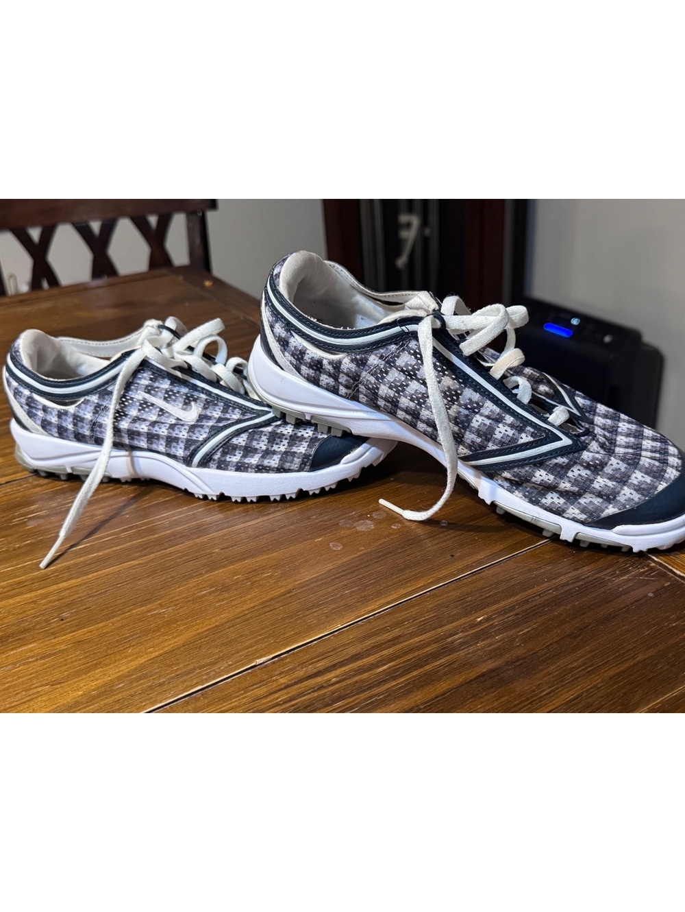 Vintage Nike Women’s Golf Shoes Black White Checkered Air Cushion No Size Tag